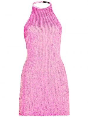 Κοκτέιλ φόρεμα με παγιέτες Retrofete ροζ