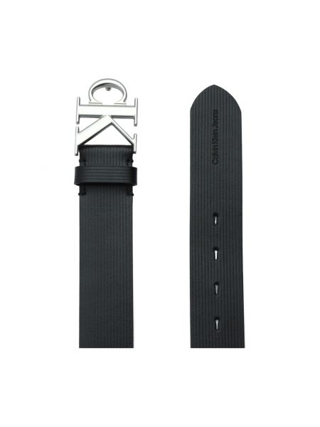 Cinturón de cuero con hebilla Calvin Klein Jeans negro