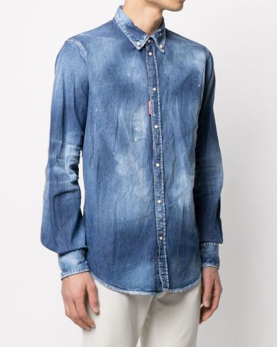 Džínová košile s oděrkami Dsquared2 modrá