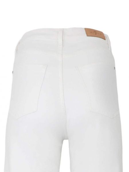 Kõrge vöökohaga sirged teksapüksid 7 For All Mankind valge