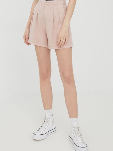 Vero Moda rövidnadrág női, rózsaszín, sima, magas derekú