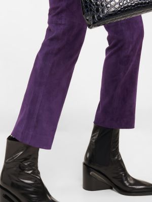 Semišové rovné nohavice Joseph fialová