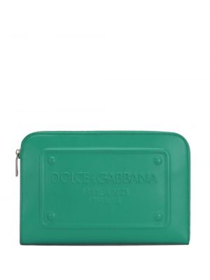 Iš natūralios odos vakarinė rankinė Dolce & Gabbana žalia