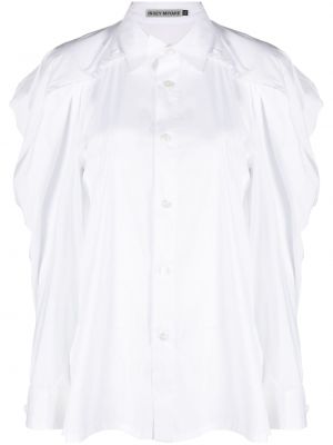 Риза с копчета с дълъг ръкав Issey Miyake бяло