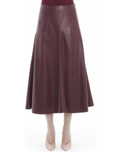 Kožená sukně na zip Lanvin - burgundské
