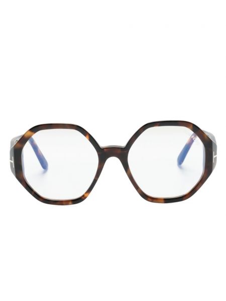 Ochelari cu imprimeu geometric Tom Ford Eyewear maro