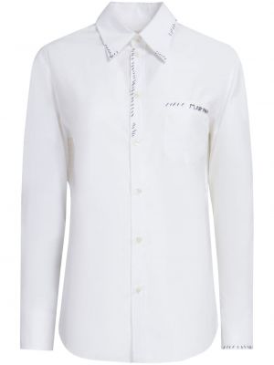 Bavlnená košeľa s výšivkou Marni biela