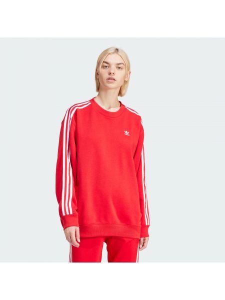 Bluza w paski oversize Adidas czerwona
