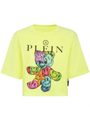 Тениска с кръгло деколте Philipp Plein жълто