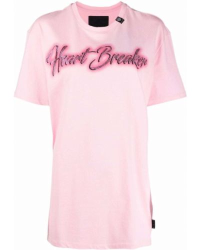 Camiseta con corazón Philipp Plein rosa