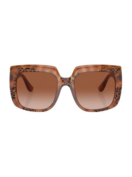 Gafas de sol con estampado animal print oversized Dolce & Gabbana marrón