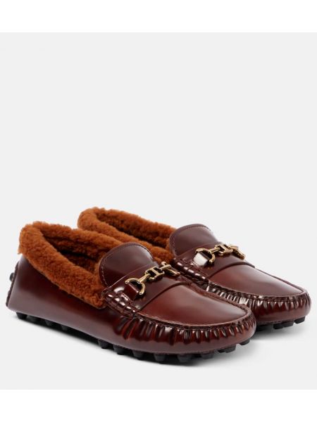 Skinn loafers Tod's brun