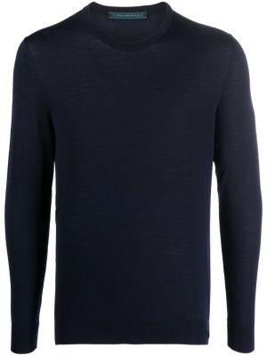 Вълнен пуловер Kiton синьо