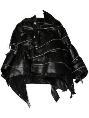 Kožna jakna s patentnim zatvaračem Junya Watanabe crna