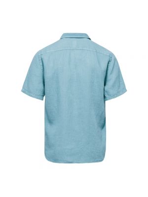 Camisa de lino Bomboogie azul