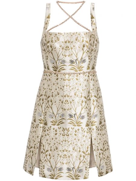Φλοράλ μini φόρεμα ζακάρ με πετραδάκια Giambattista Valli