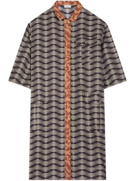 Obleka z gumbi z abstraktnimi vzorci Dries Van Noten