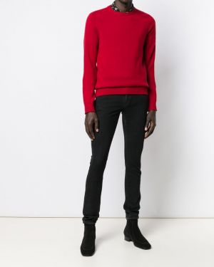 Jersey de tela jersey de cuello redondo Saint Laurent rojo