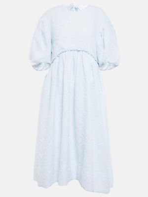 Bavlnené midi šaty Simone Rocha modrá