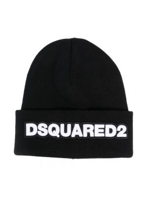 Dzianinowa czapka Dsquared2 czarna