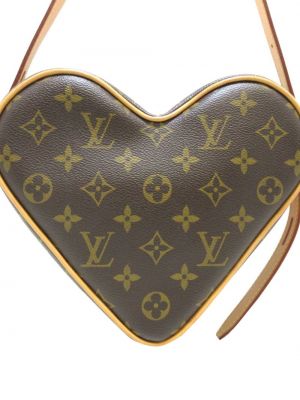 Taška přes rameno se srdcovým vzorem Louis Vuitton hnědá