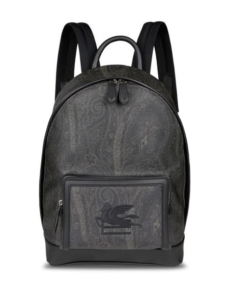 Žakárový batoh s paisley potiskem Etro černý