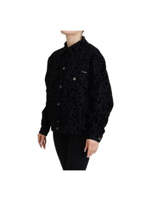 Chaqueta con estampado leopardo manga larga Dolce & Gabbana negro