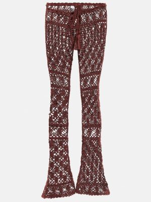 Pantalones rectos de algodón Anna Kosturova marrón