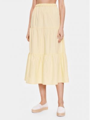 Bavlněné midi sukně Tommy Hilfiger - žlutá