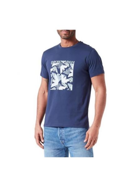 T-shirt aus baumwoll Emporio Armani blau