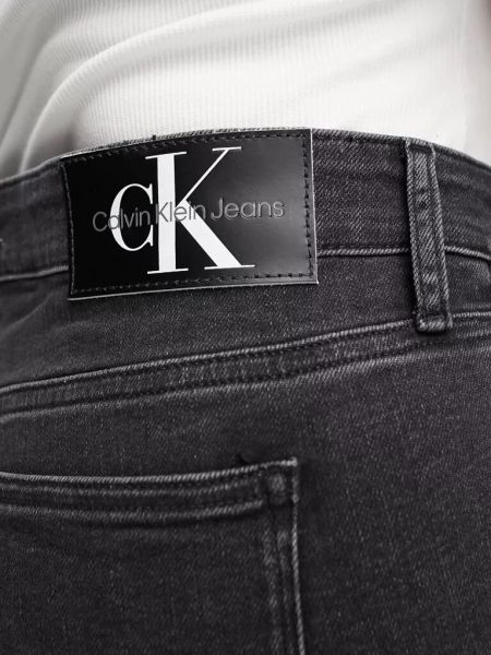 Джинсы скинни с высокой талией Calvin Klein черные