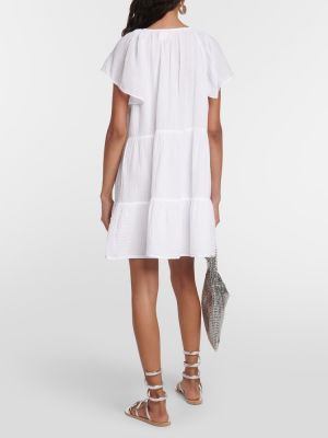 Βαμβακερή βελούδινη φόρεμα Velvet λευκό