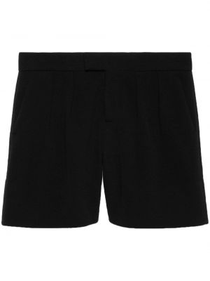 Shorts en laine avec applique Gucci noir