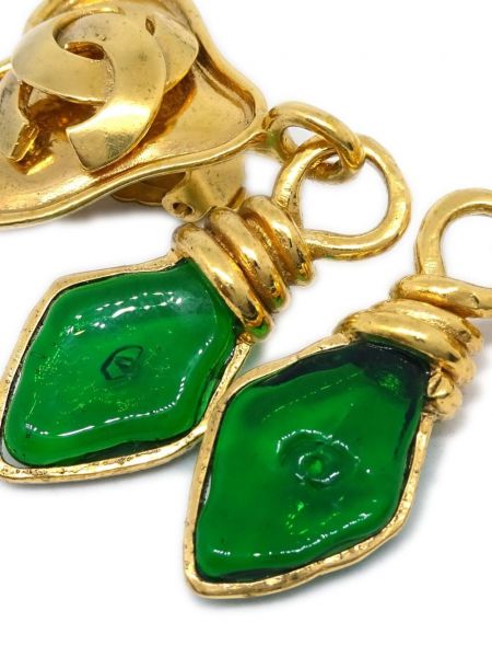 Boucles d'oreilles à boucle Chanel Pre-owned vert