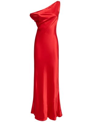 Ασύμμετρη μάξι φόρεμα Staud κόκκινο