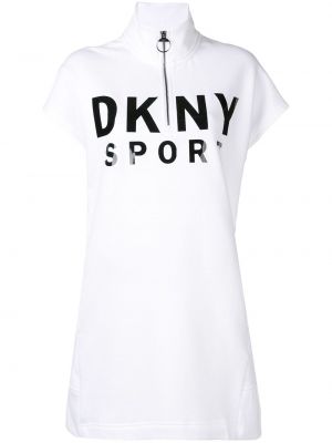 Vestido manga corta de tela jersey Dkny blanco