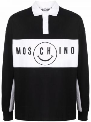 Poloskjorte med print Moschino svart