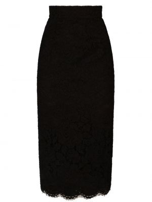Mežģīņu midi svārki Dolce & Gabbana melns