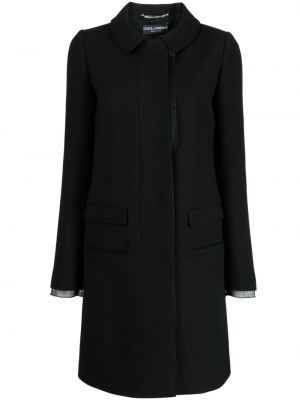 Černý vlněný kabát Dolce & Gabbana