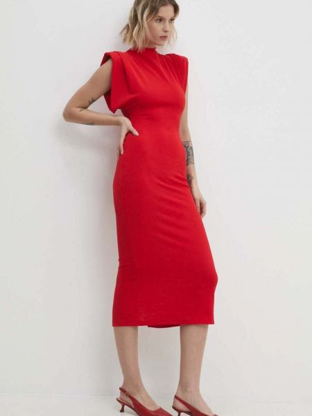 Красное платье миди Answear Lab