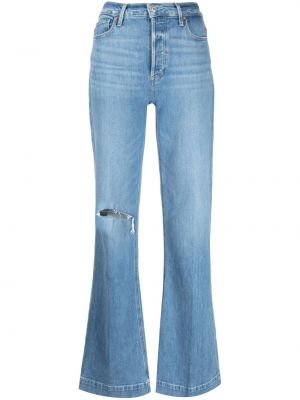 Zvonové džíny s dírami Paige modré