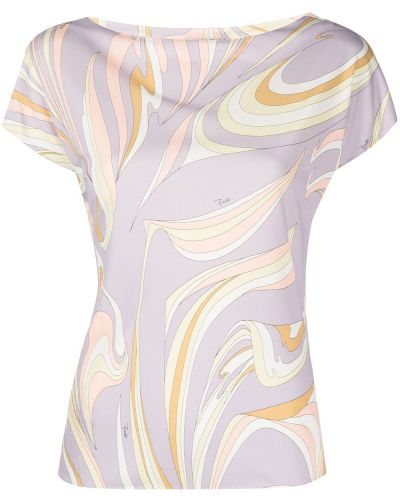 Camiseta con estampado con estampado abstracto Emilio Pucci violeta