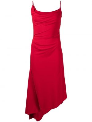 Асиметрична коктейлна рокля с драперии Monse червено