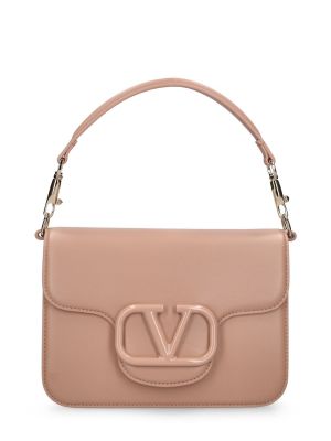 Кожени чанта за ръка Valentino Garavani розово