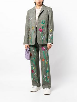 Květinové sako s výšivkou Mira Mikati zelené