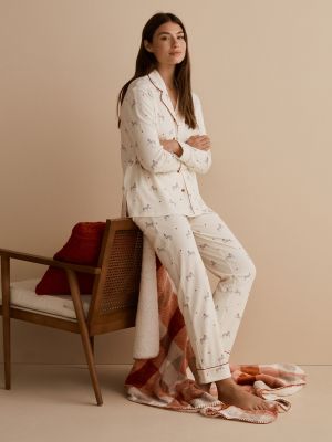 Pijama con estampado énfasis blanco