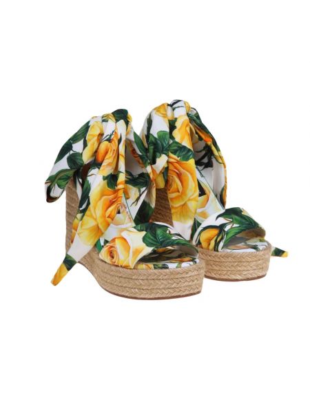Sandały na koturnie Dolce And Gabbana żółte