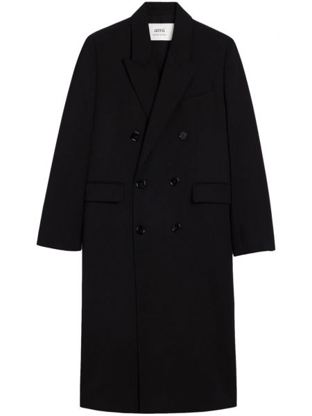 Vilnonis paltas Ami Paris juoda