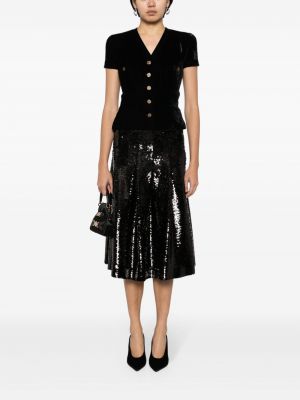 Velours hemd mit geknöpfter Chanel Pre-owned schwarz