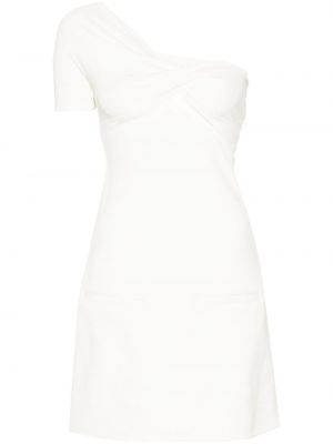 Коктейлна рокля от креп Courreges бяло